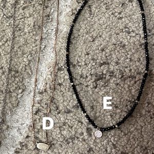 2 necklaces, rose gold Kendra, black choker